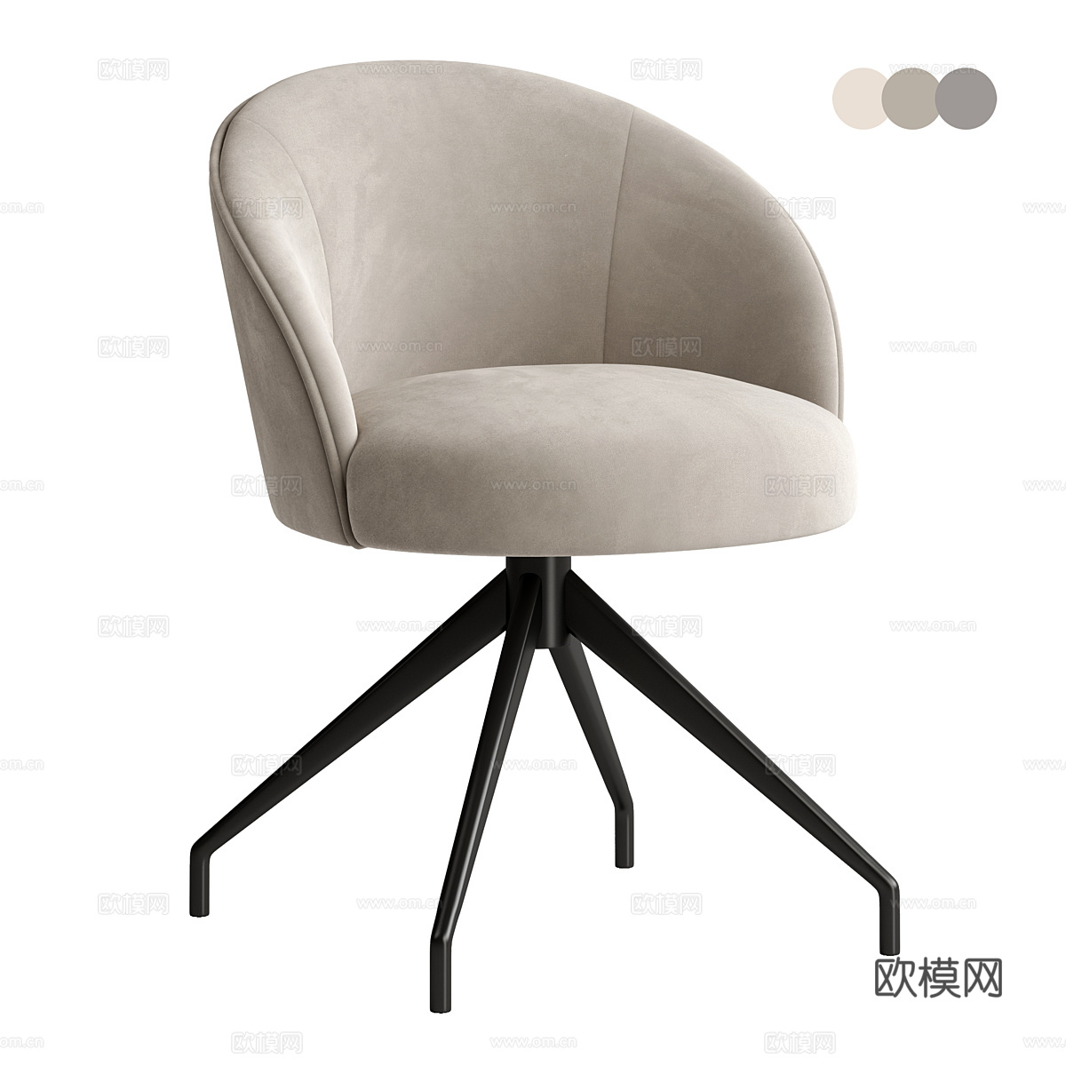 现代意式极简办公椅3d模型