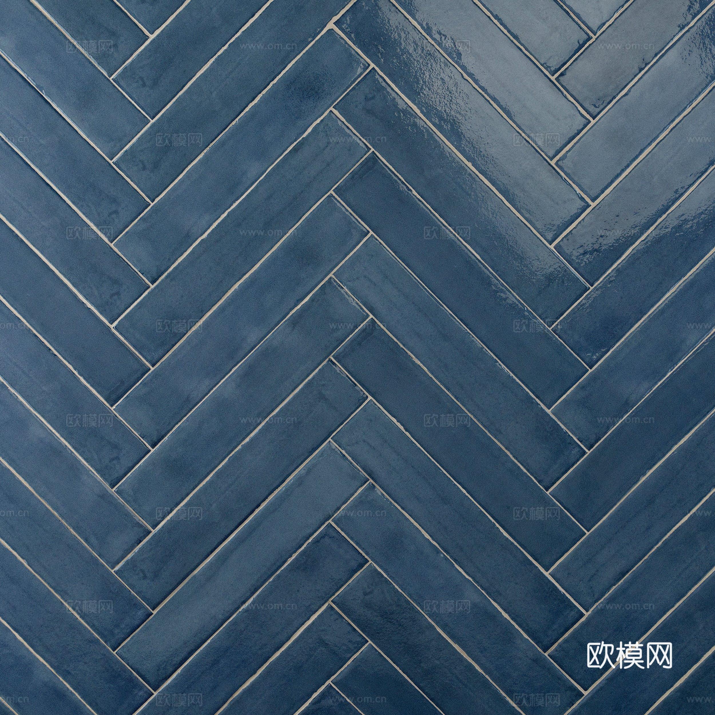 现代条形砖 蓝色复古条形砖