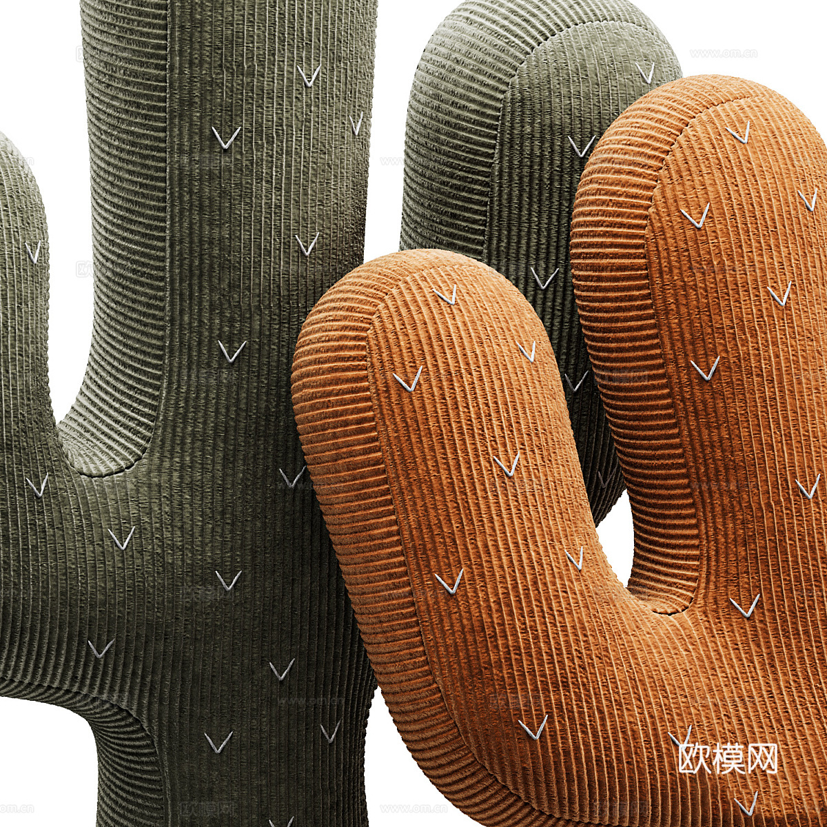 现代奶油风仙人掌抱枕 枕头3d模型