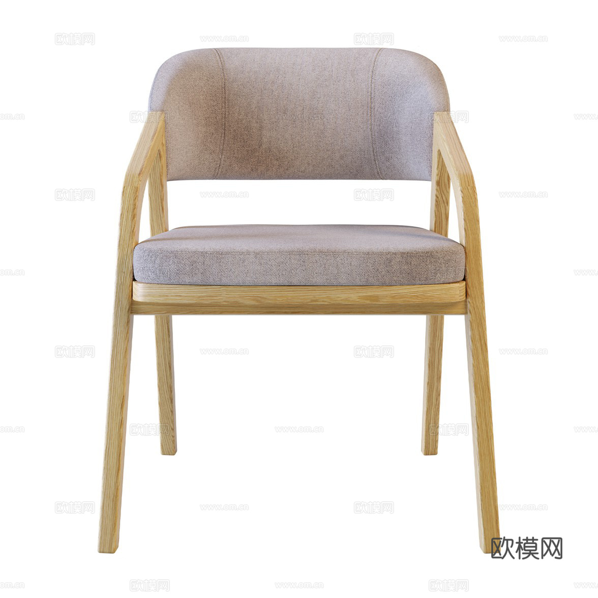 新中式原木单椅3d模型