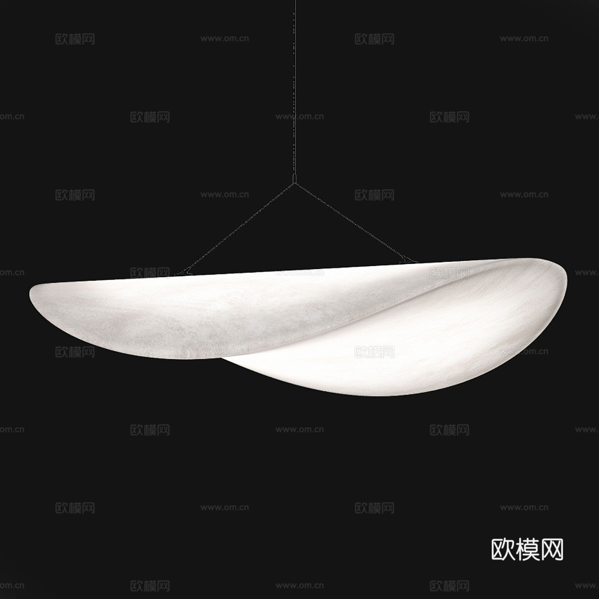 新中式布艺吊灯3d模型