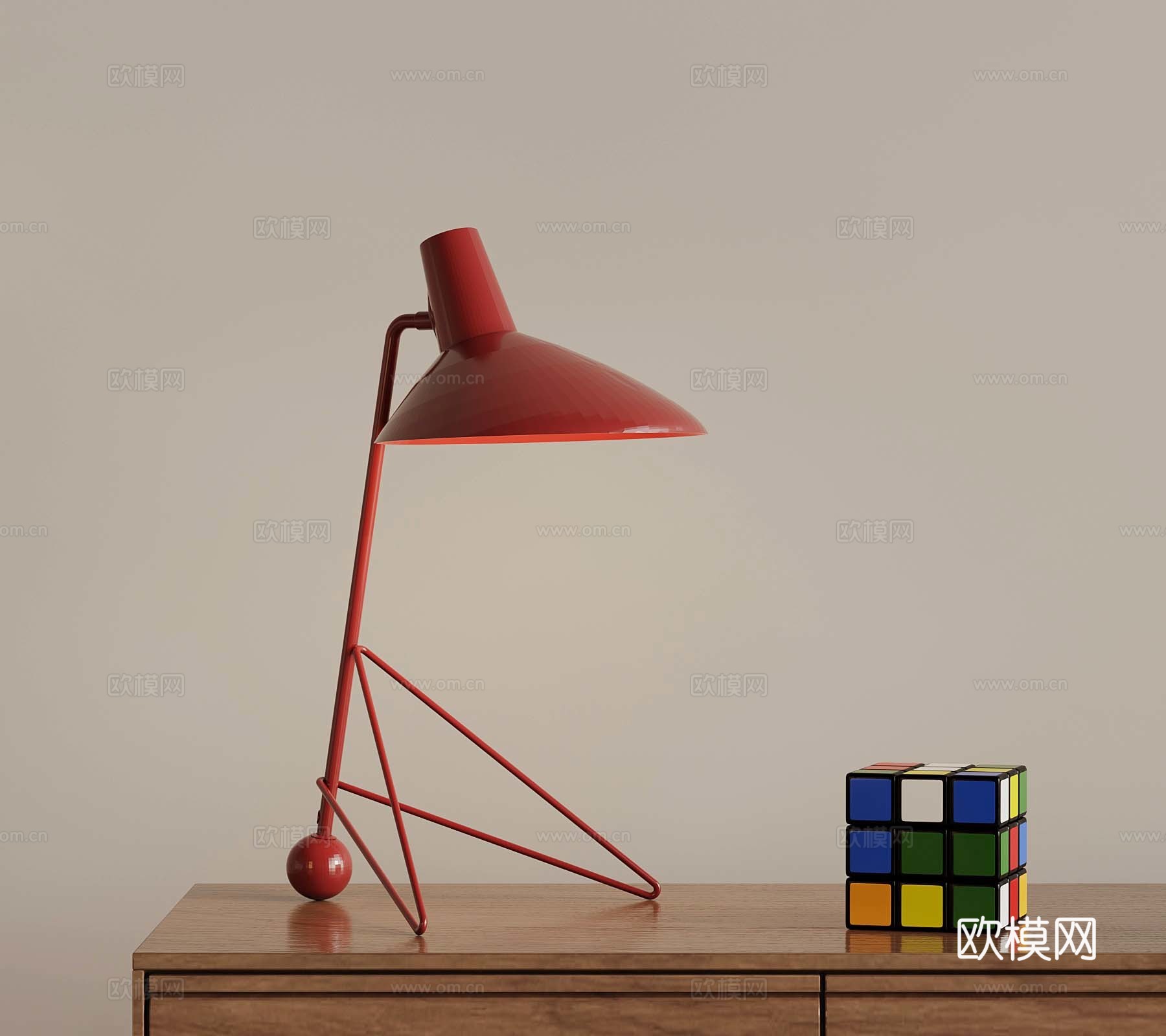 现代台灯 魔方3d模型
