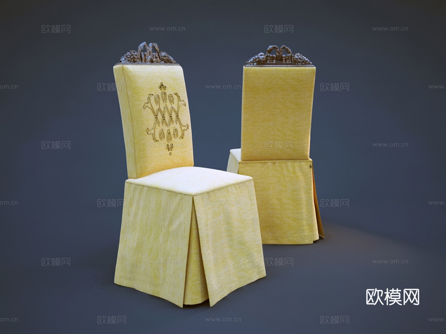 古典欧式单椅 宴会椅su模型