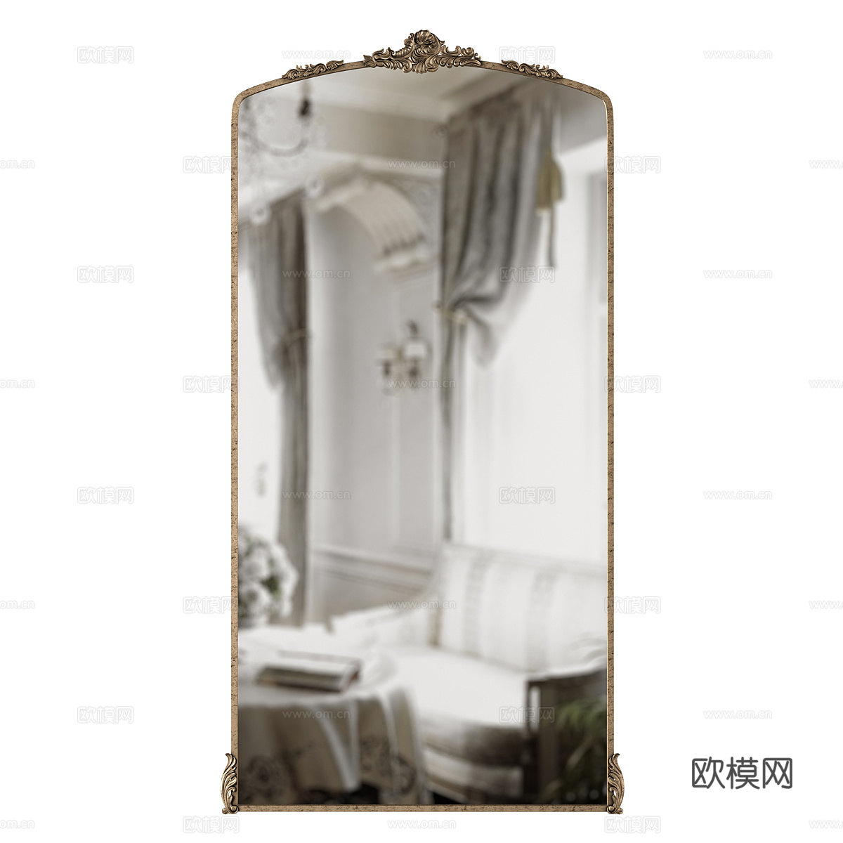 法式轻奢装饰镜子3d模型