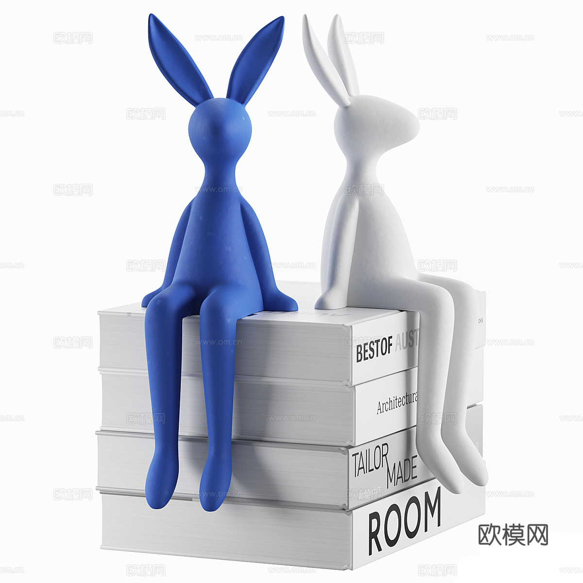 现代书籍饰品组合3d模型