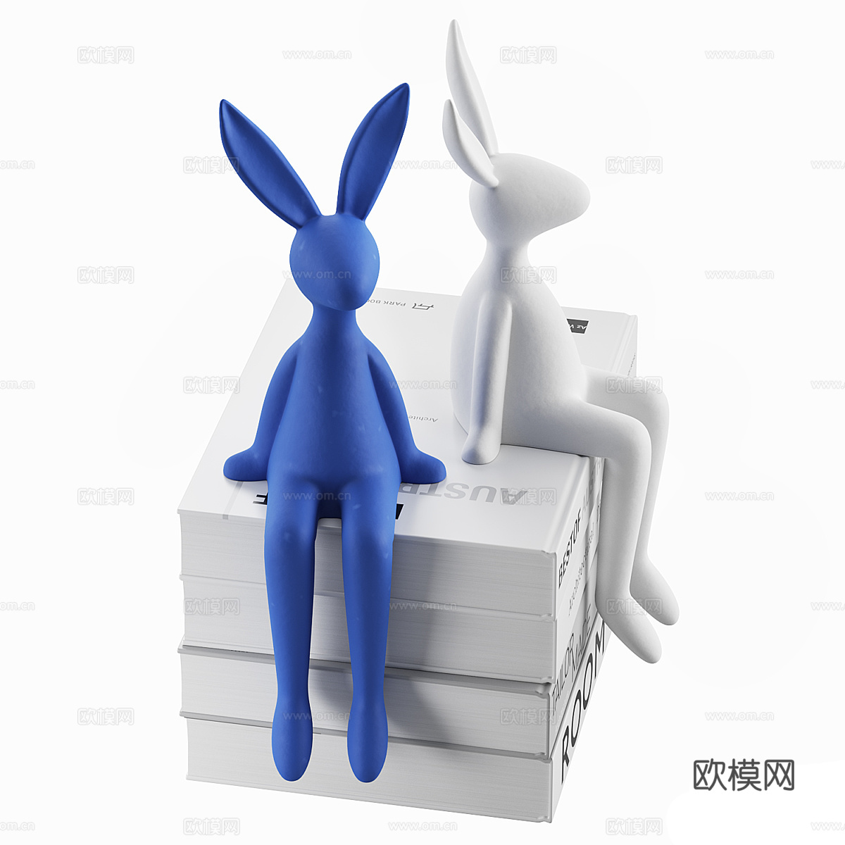 现代书籍饰品组合3d模型