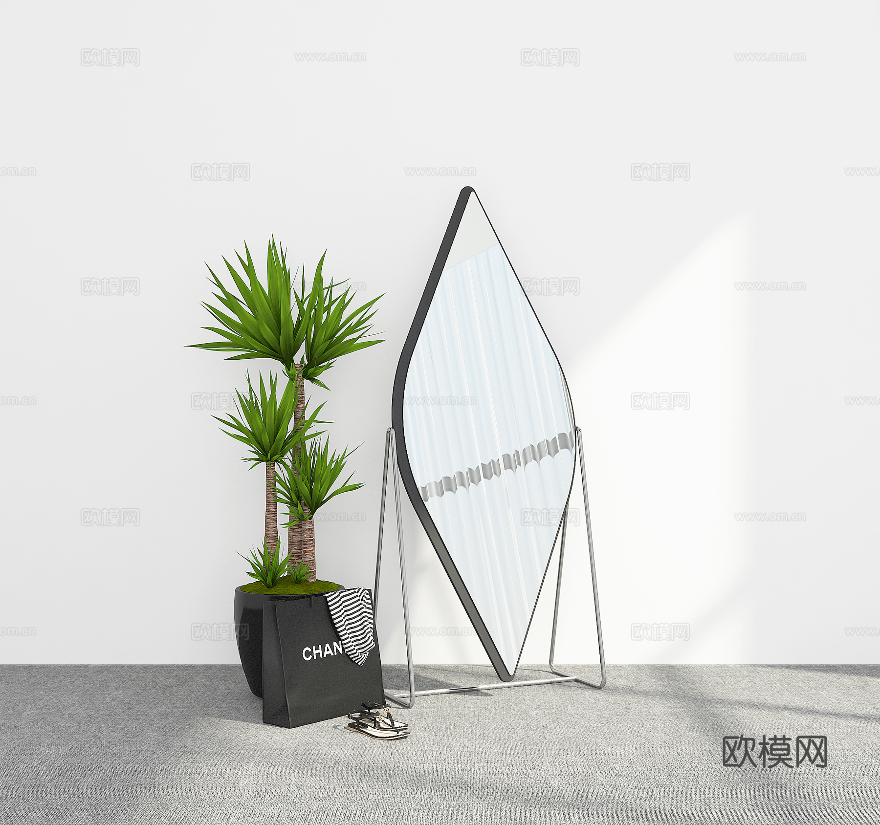 现代全身镜3d模型