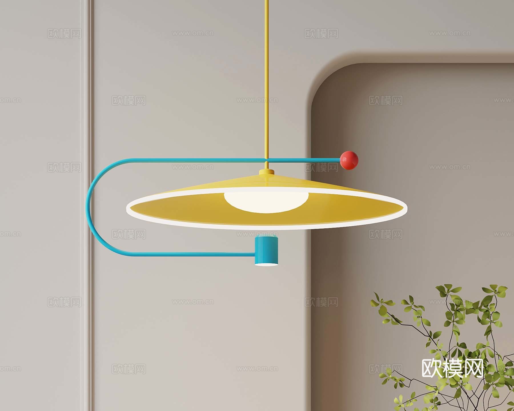 多巴胺吊灯 孟菲斯吊灯3d模型