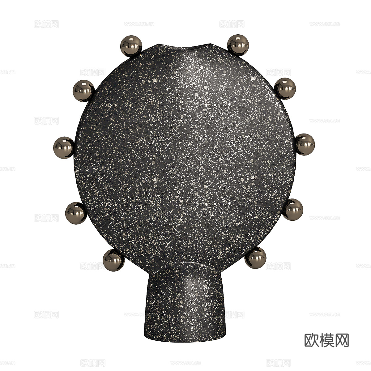 新中式侘寂陶罐 花瓶 青铜花瓶3d模型