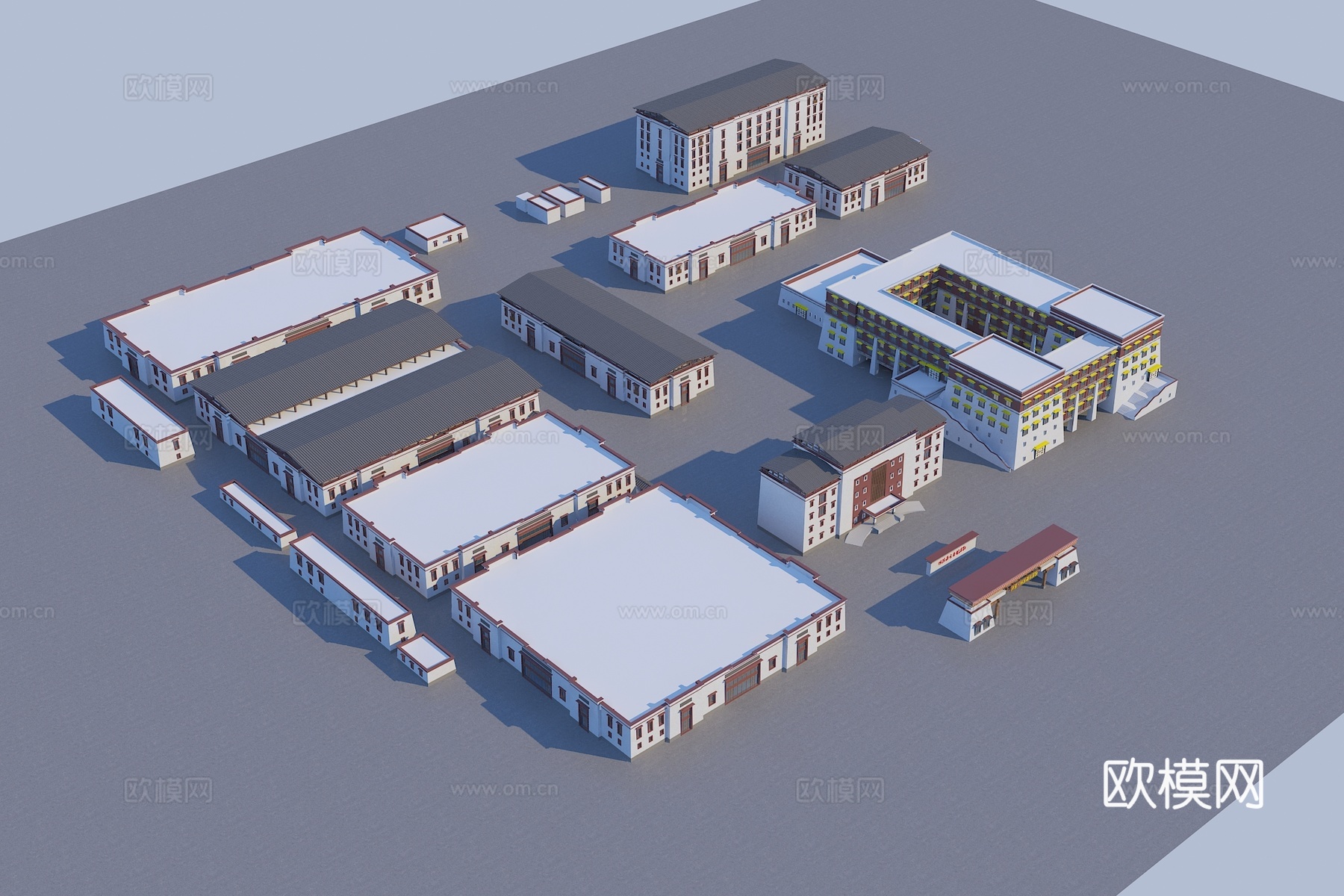 民族风 藏式建筑 大门3d模型