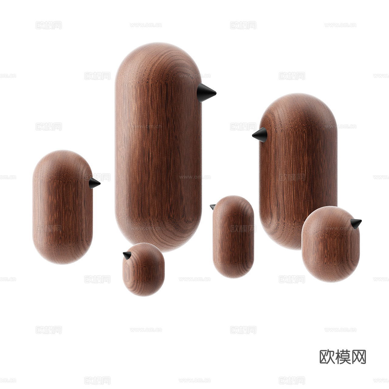 Normann 经典饰品 装饰品 小鸟饰品 木制饰品 摆件3d模型