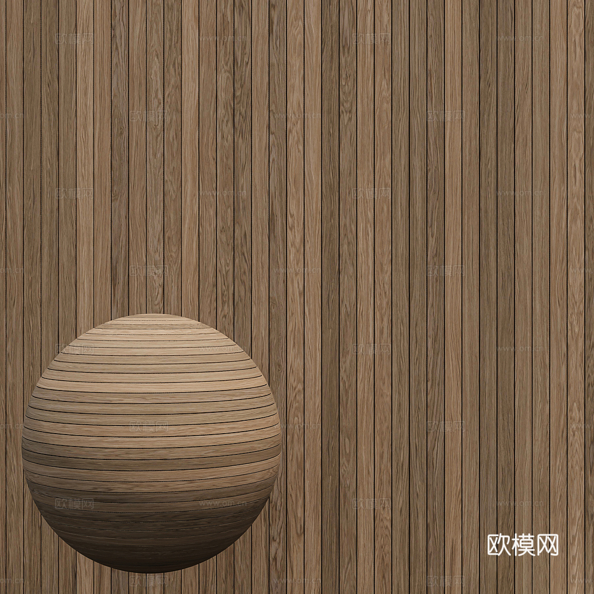 现代意式防腐木 防潮板材质3d模型