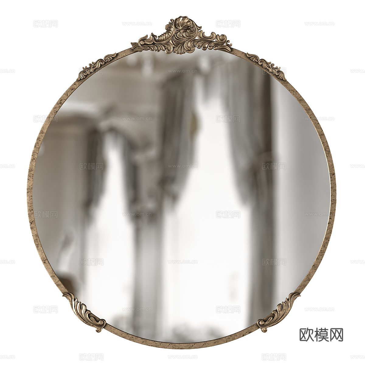 法式轻奢装饰镜子3d模型