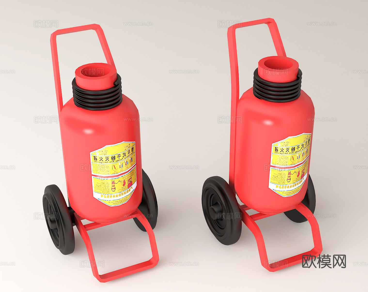 消防设备 推车式灭火器 消防安全 灭火器材 应急装备su模型