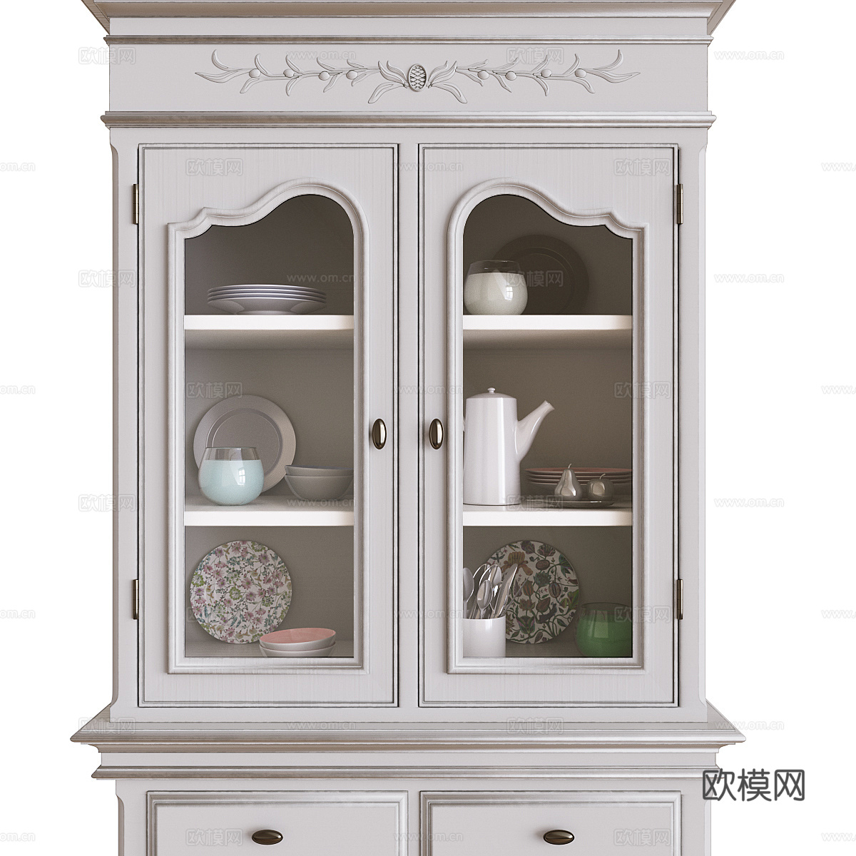 美式简约餐边柜 酒柜3d模型