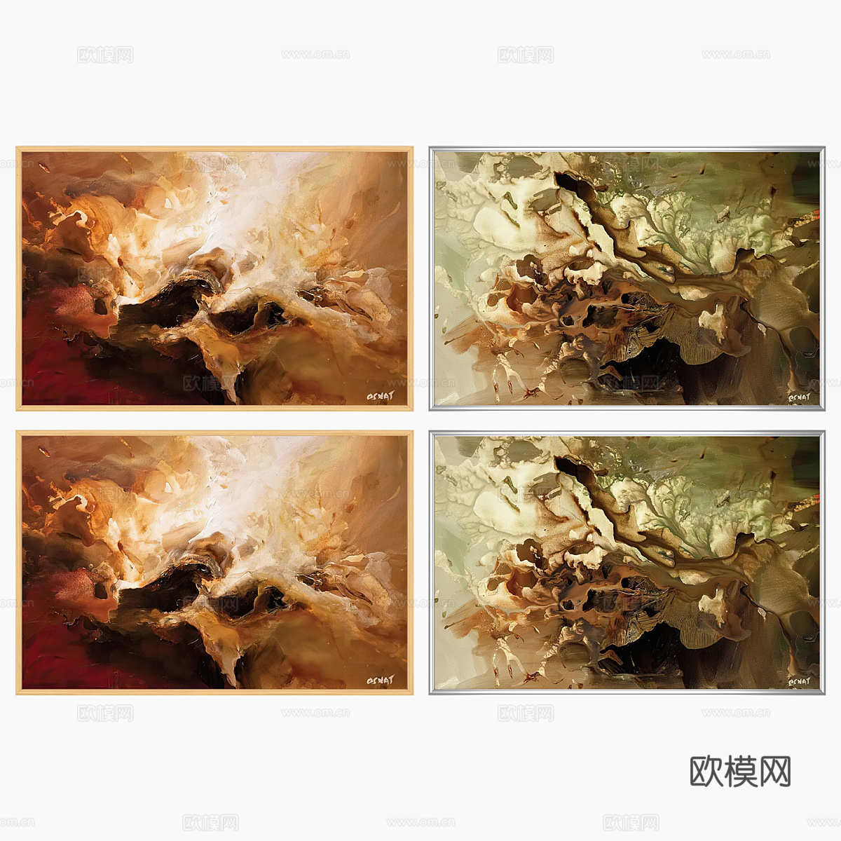 美式古典装饰画 挂画 油画3d模型