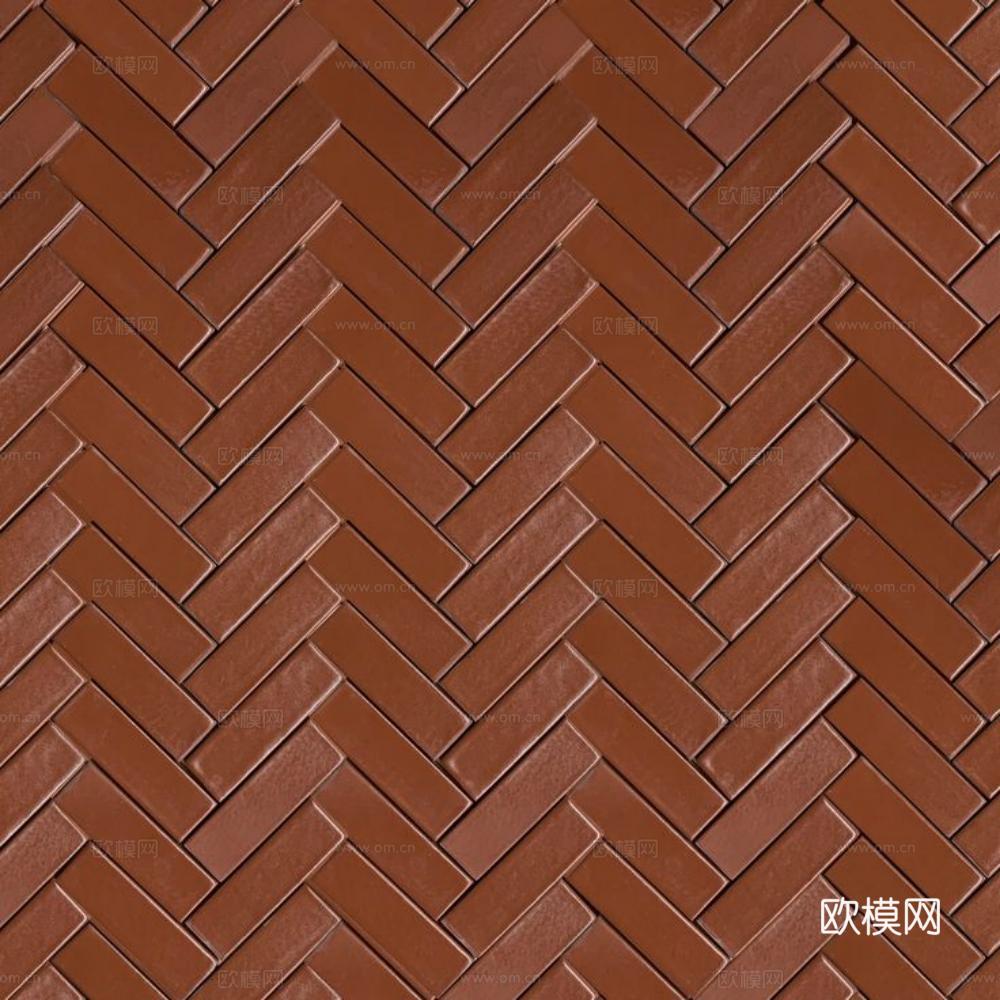 红色砖地面 透水砖地面