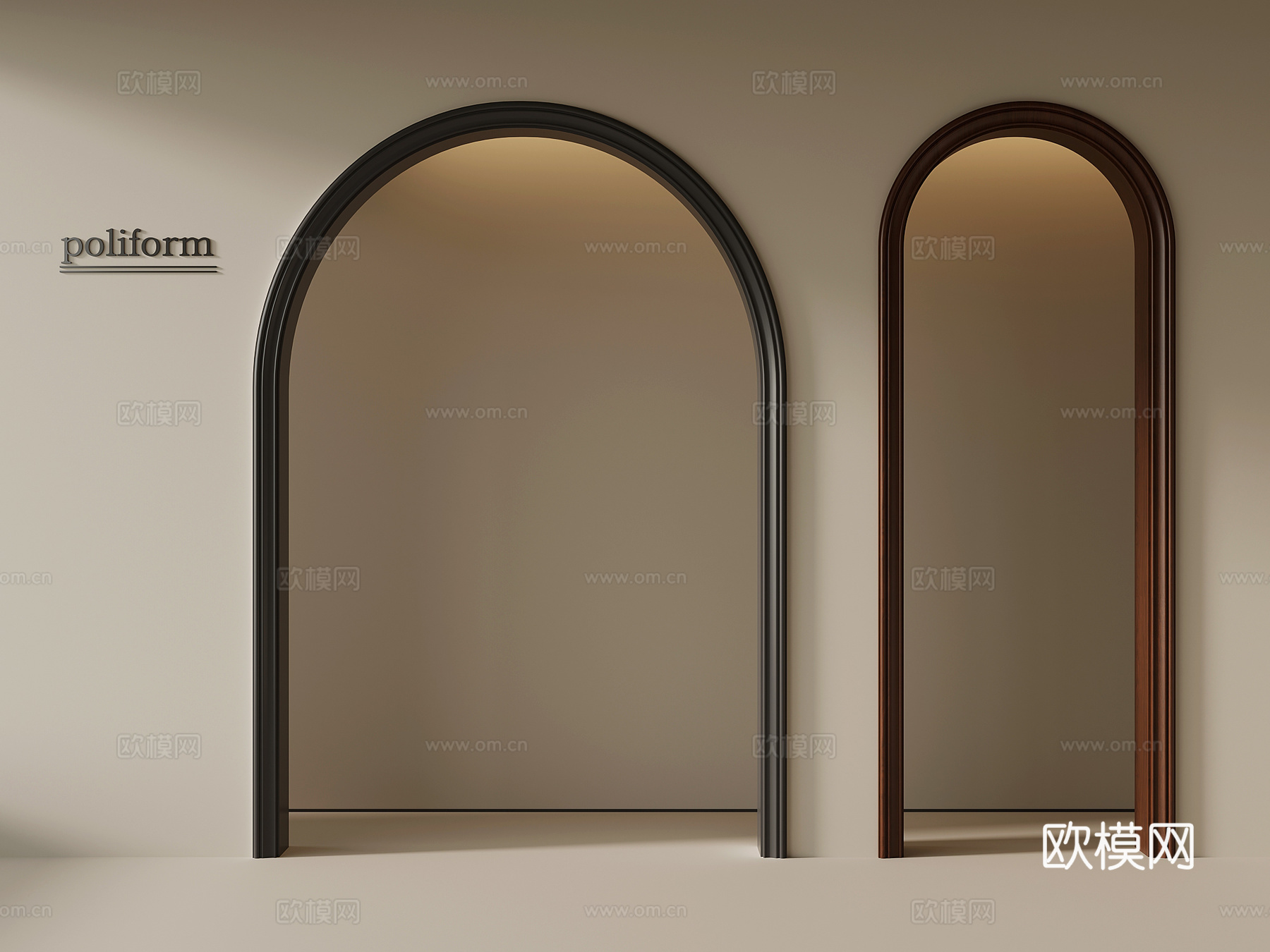 法式复古风垭口 弧形门洞 门套3d模型
