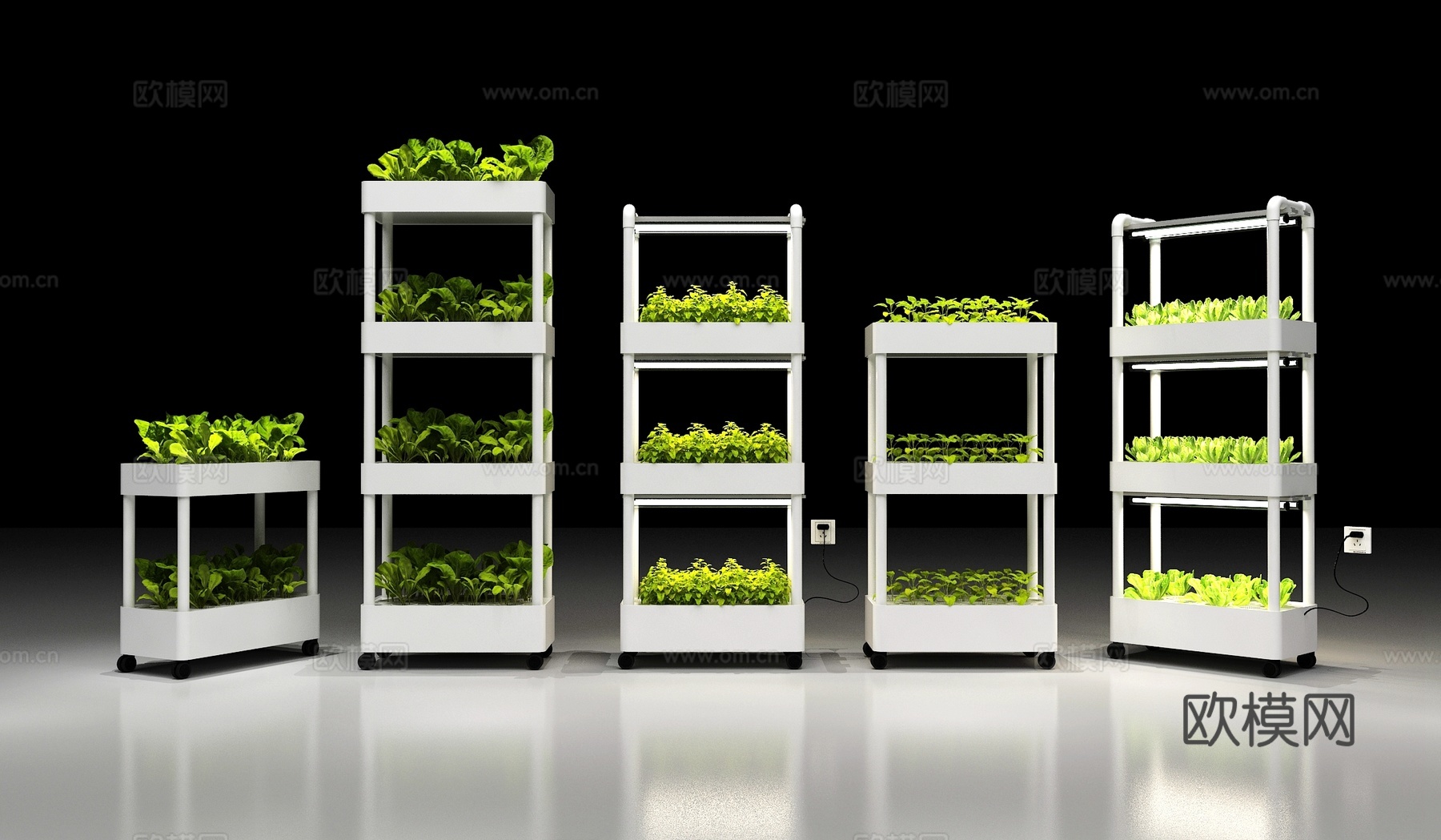 现代 无土栽培设备 水培设备 水培蔬菜 栽培设备 种植箱3d模型