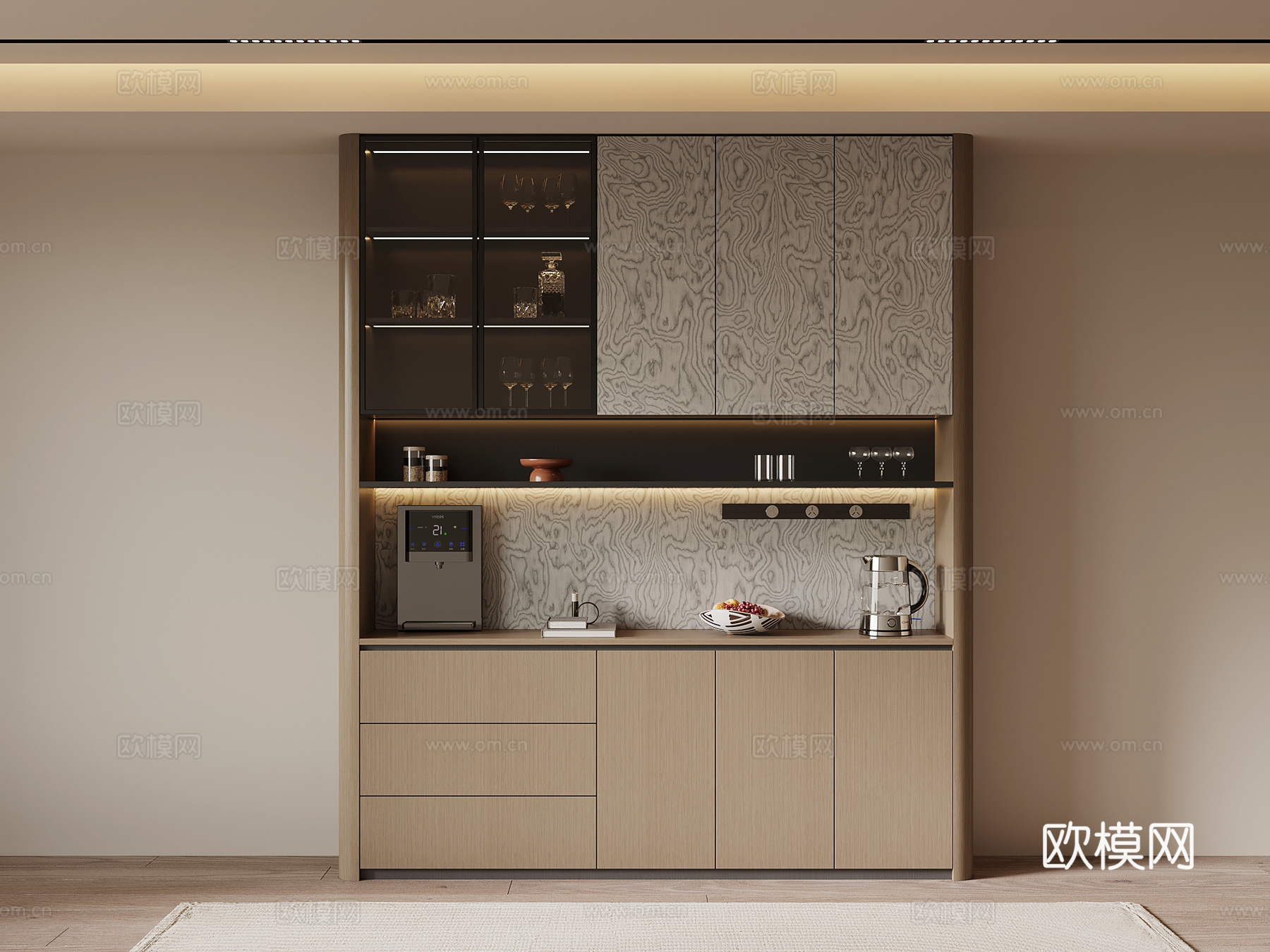 现代意式酒柜 餐边柜3d模型