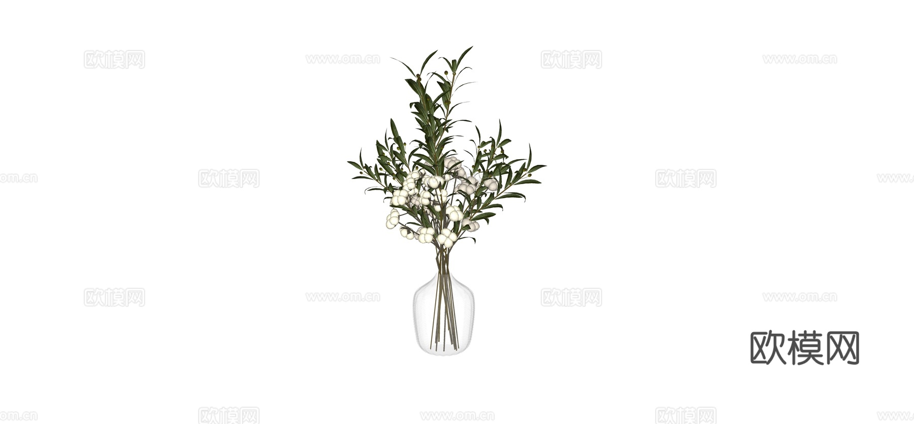 现代花瓶花艺su模型
