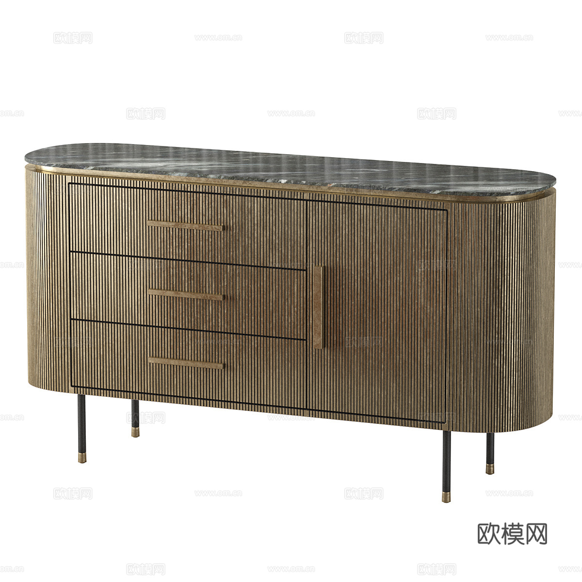 现代意式轻奢餐边柜 抽屉柜3d模型