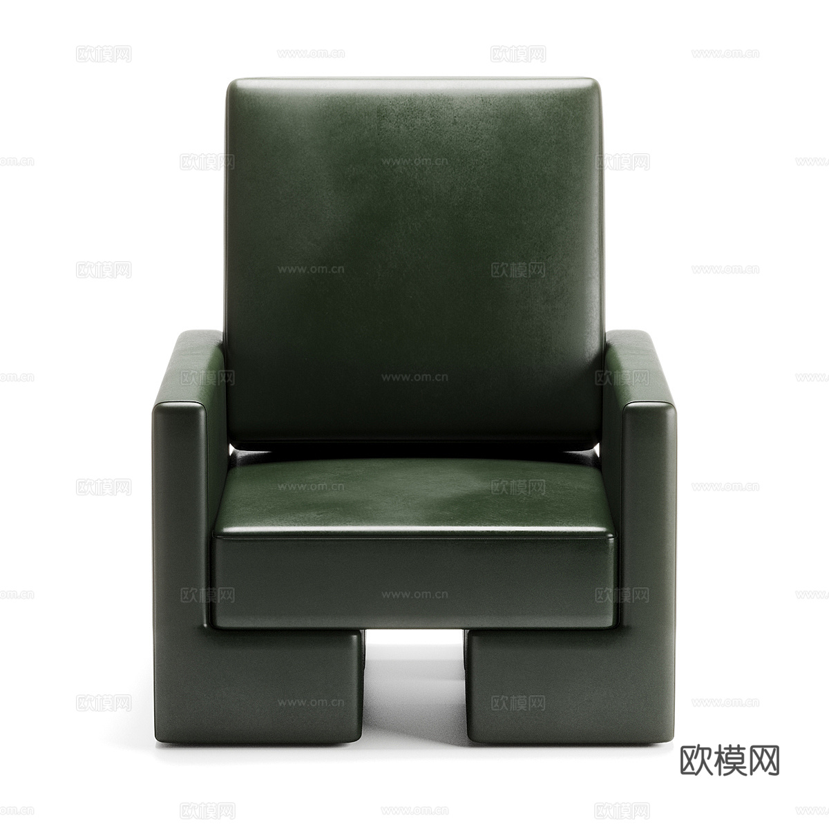 现代意式皮革沙发椅3d模型