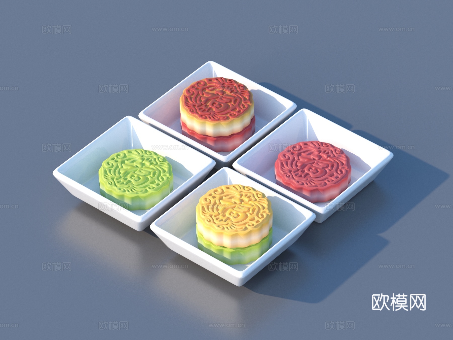 月饼 传统美食 食物 端午3d模型