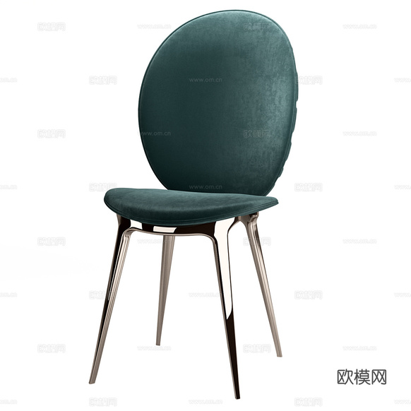 现代意式轻奢布艺单椅3d模型下载(渲染图2)