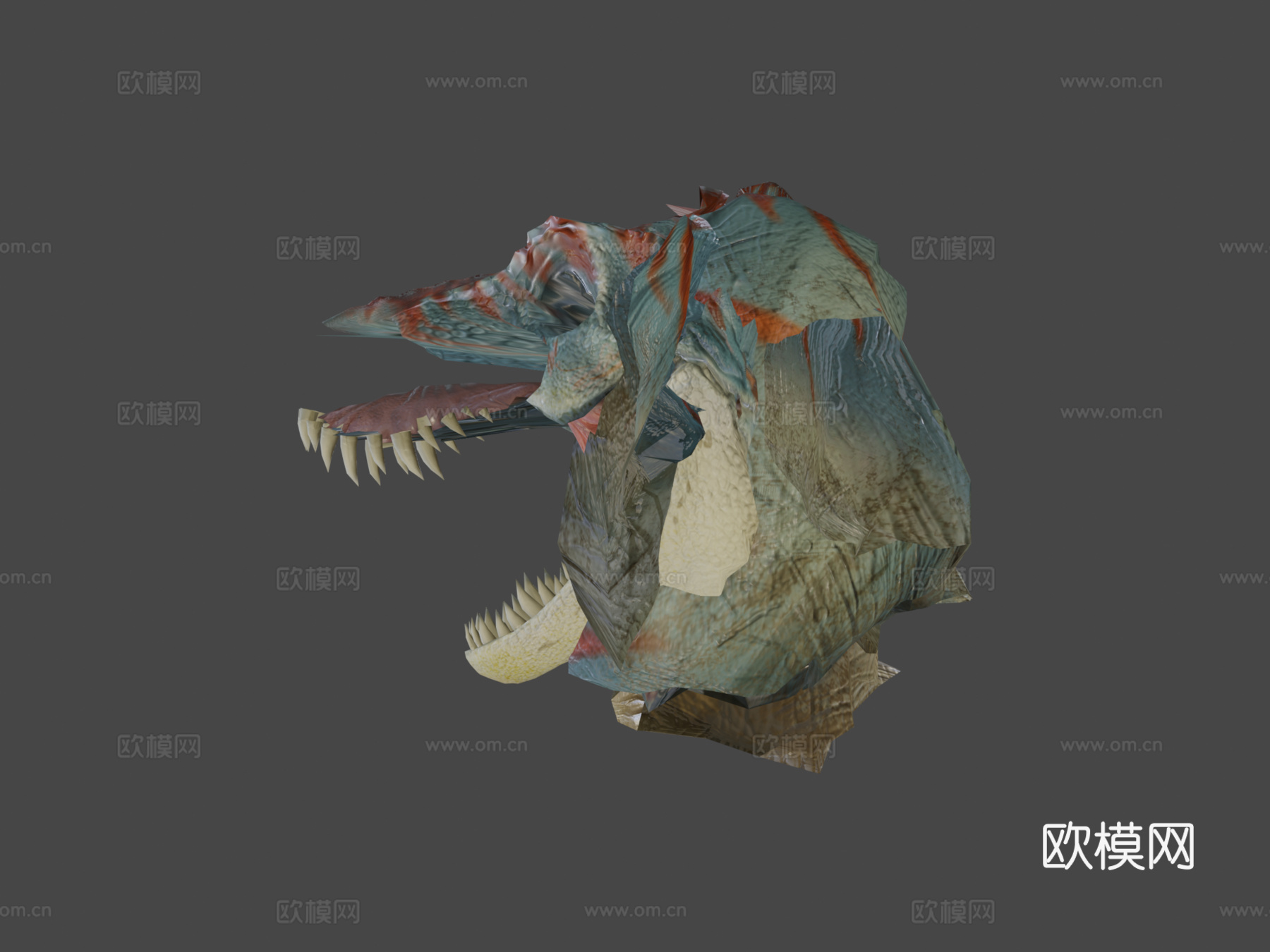 动画霸王龙撕咬攻击循环3d模型