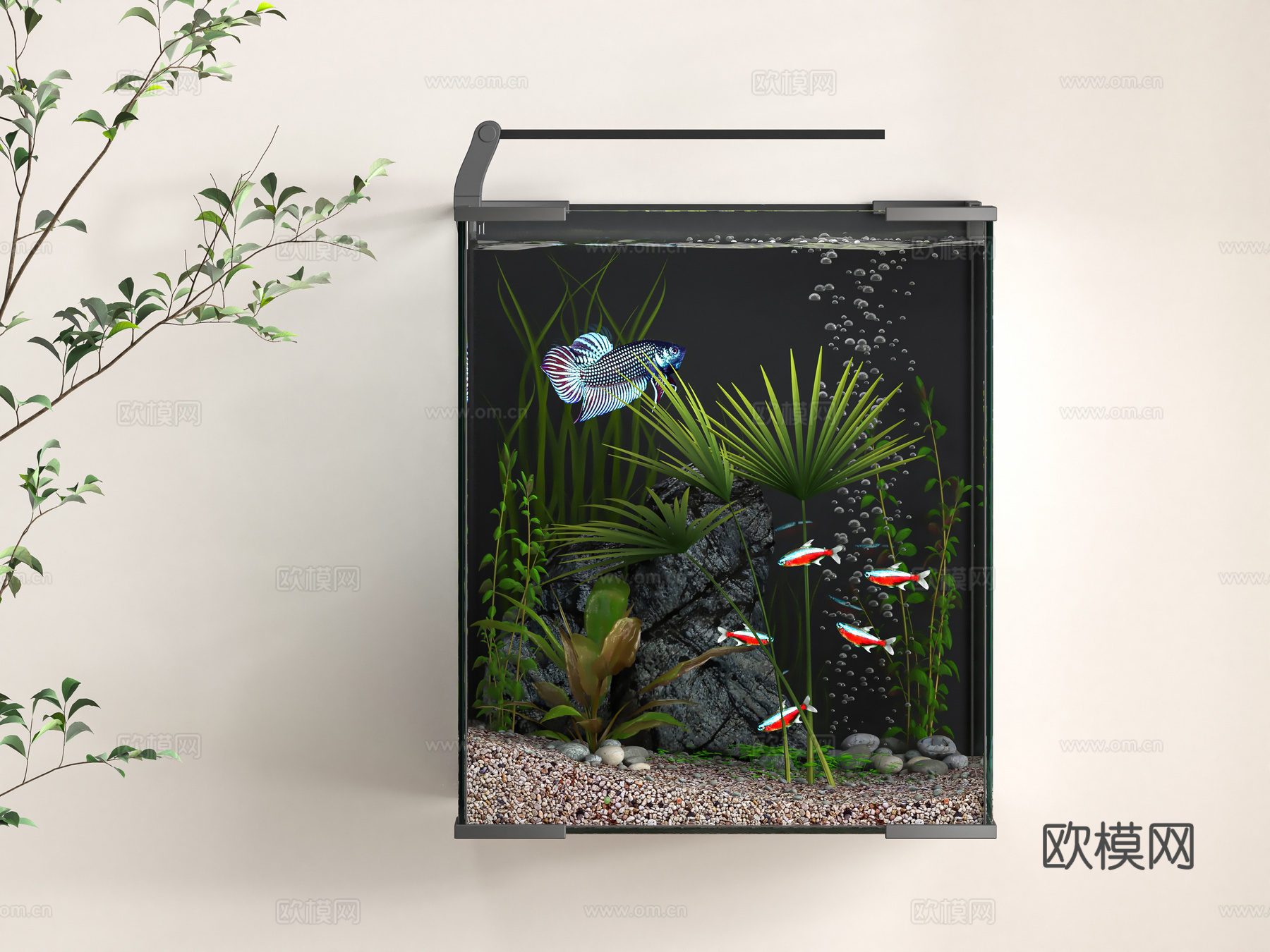 现代鱼缸3d模型