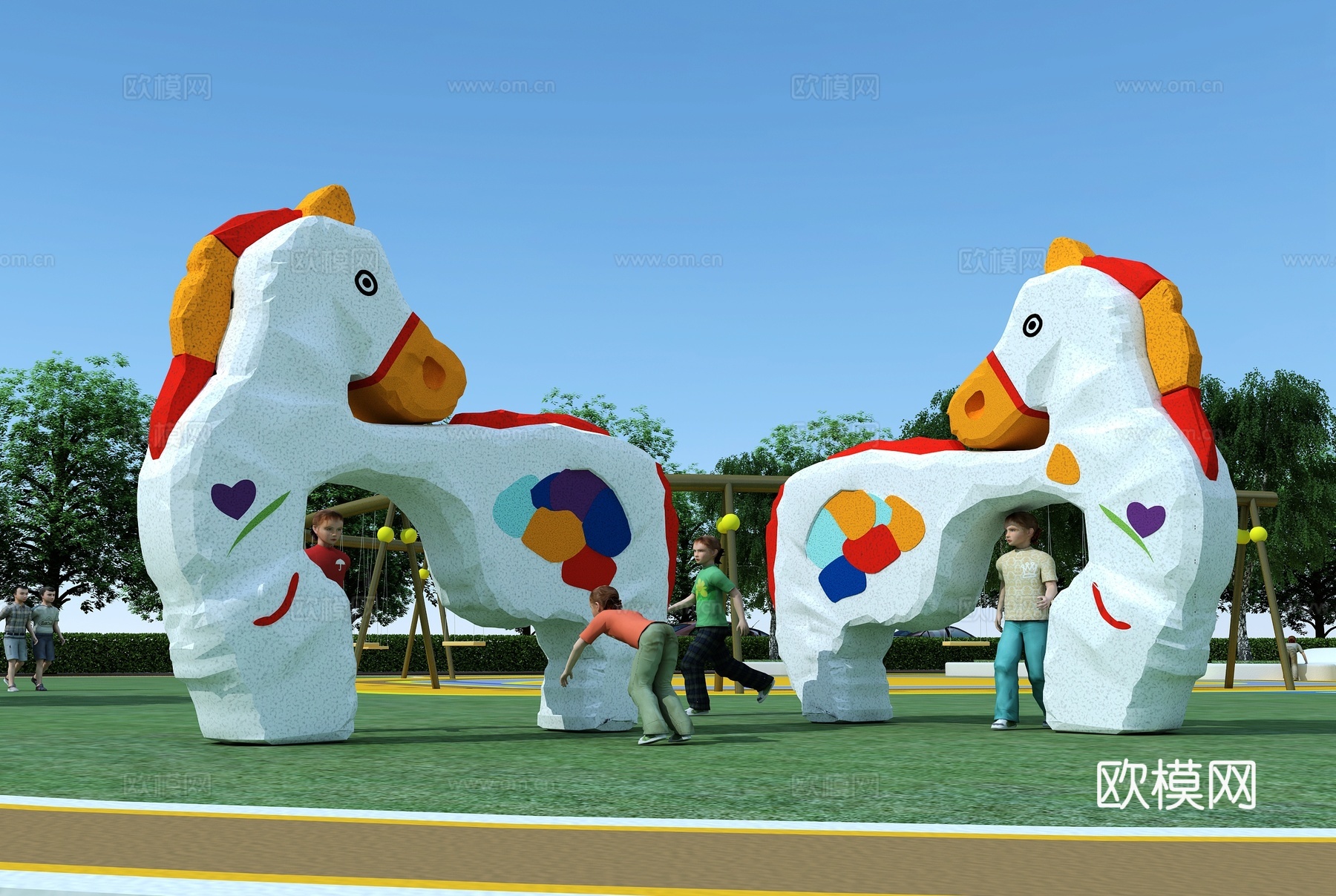 现代雕塑 马 彩石雕塑 马雕塑 雕塑摆件3d模型
