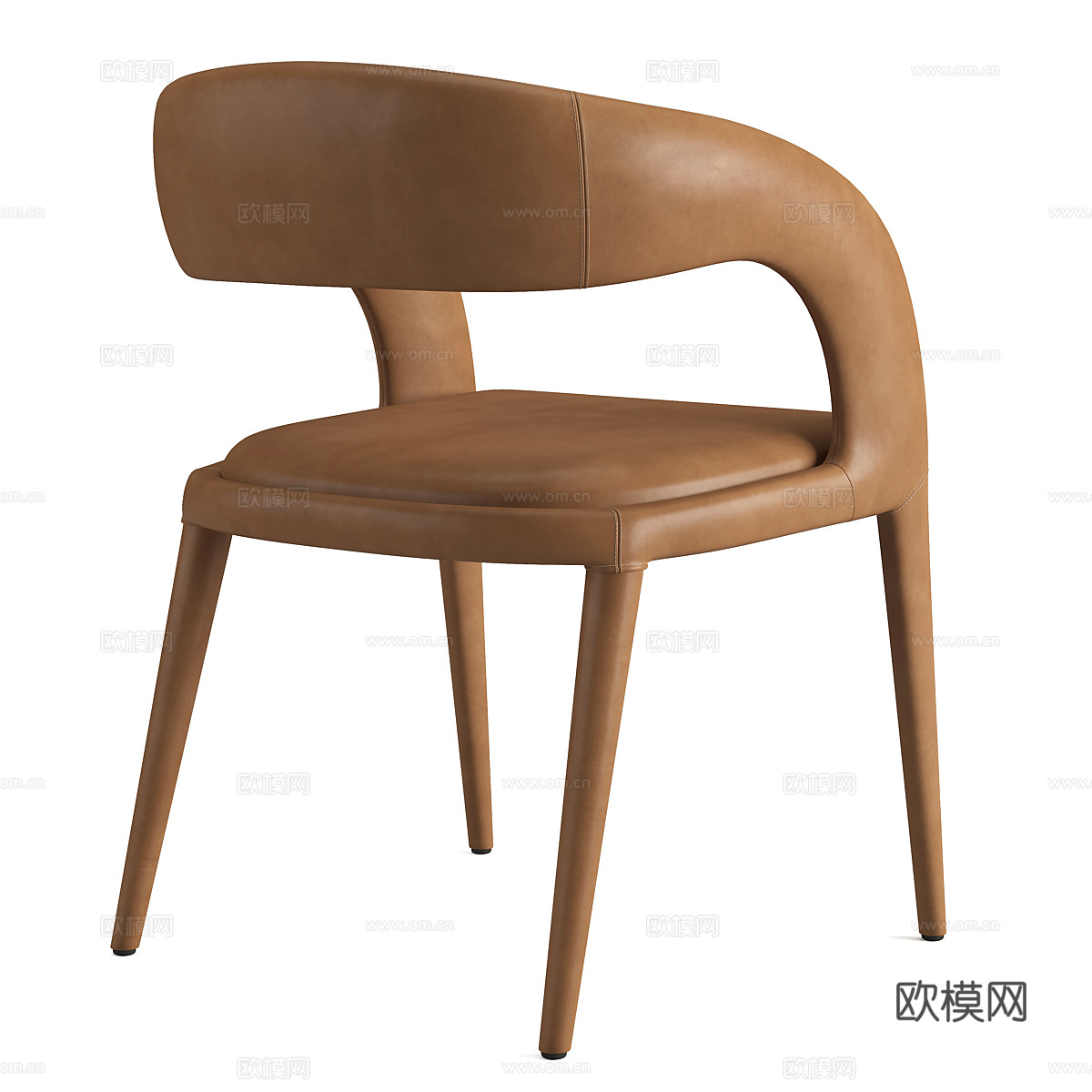 现代意式轻奢皮革椅子3d模型