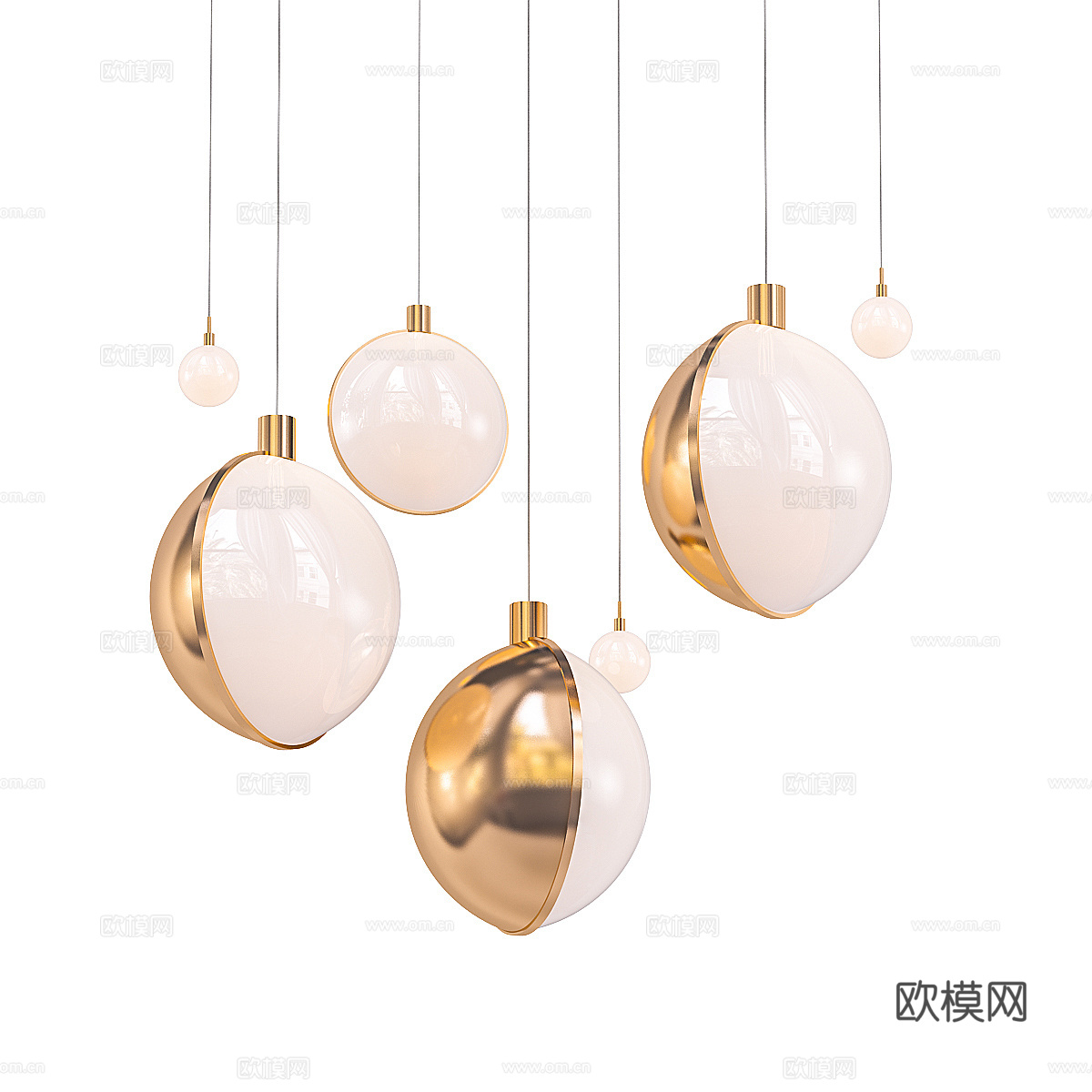 现代轻奢装饰吊线灯3d模型