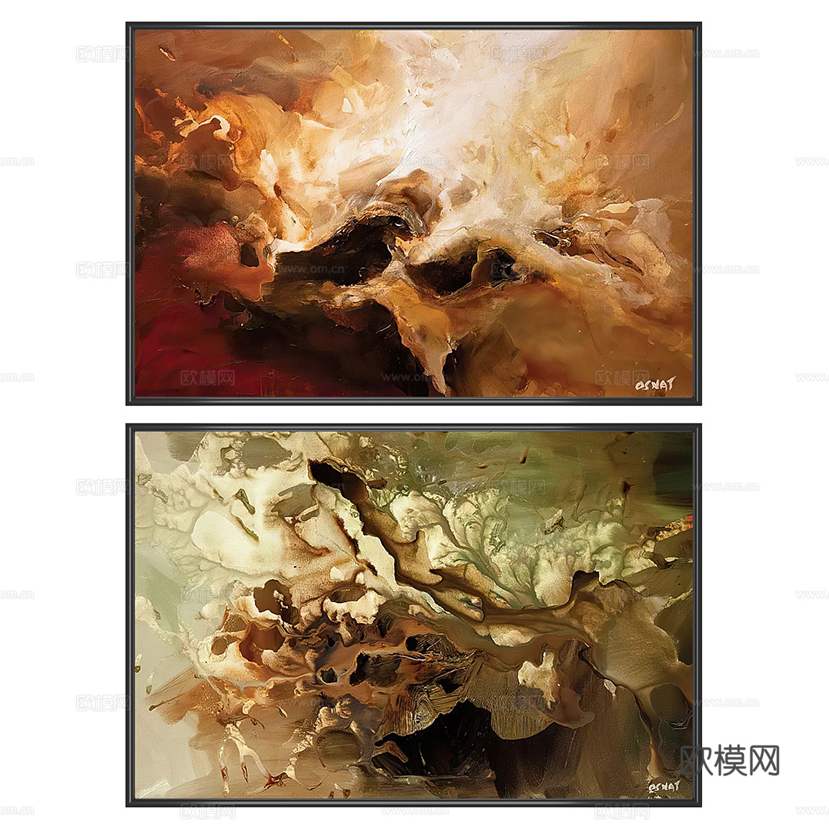 美式古典装饰画 挂画 油画3d模型