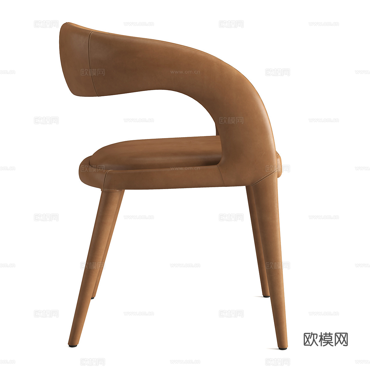 现代意式轻奢皮革椅子3d模型