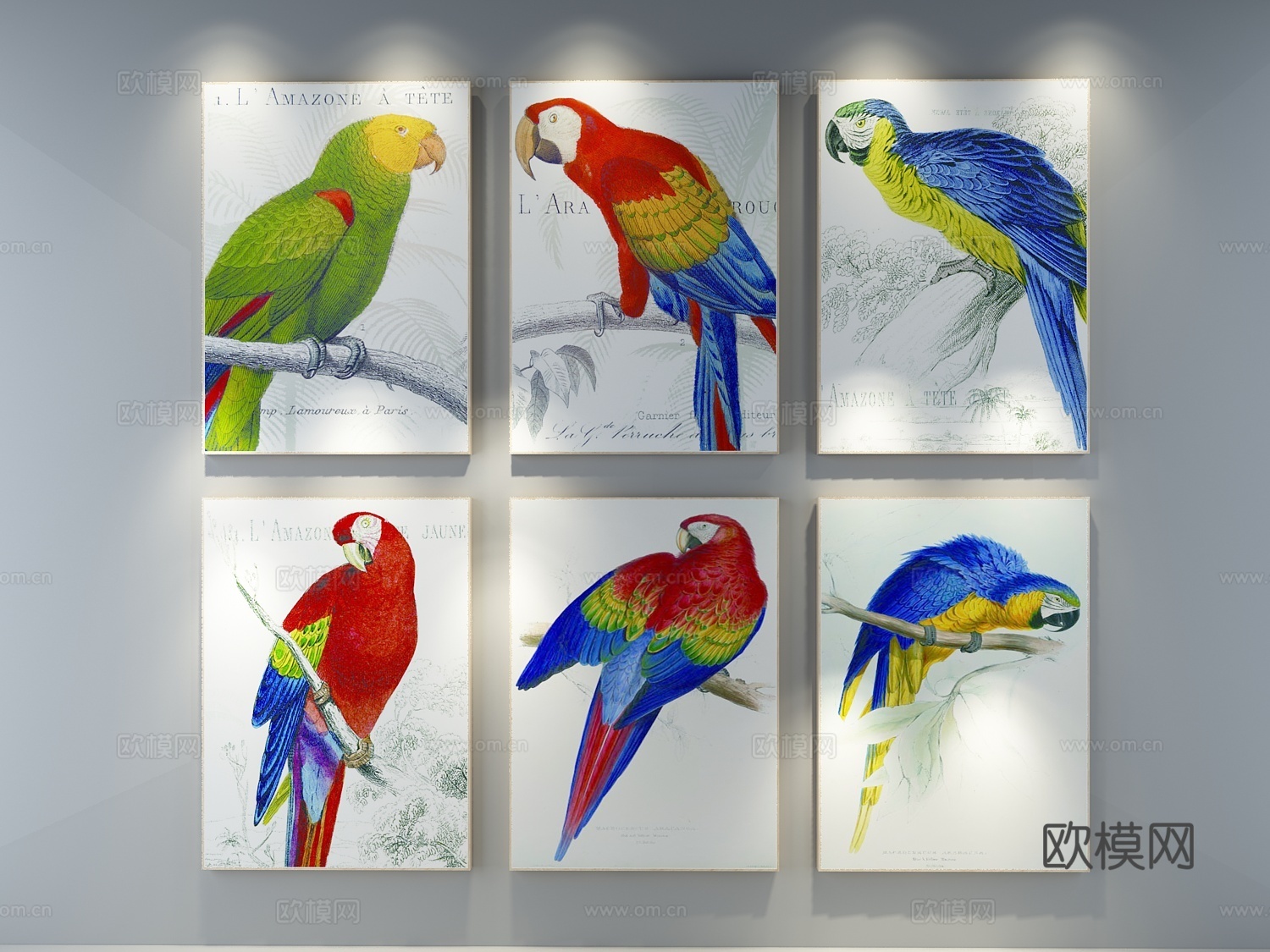 新中式装饰挂画3d模型