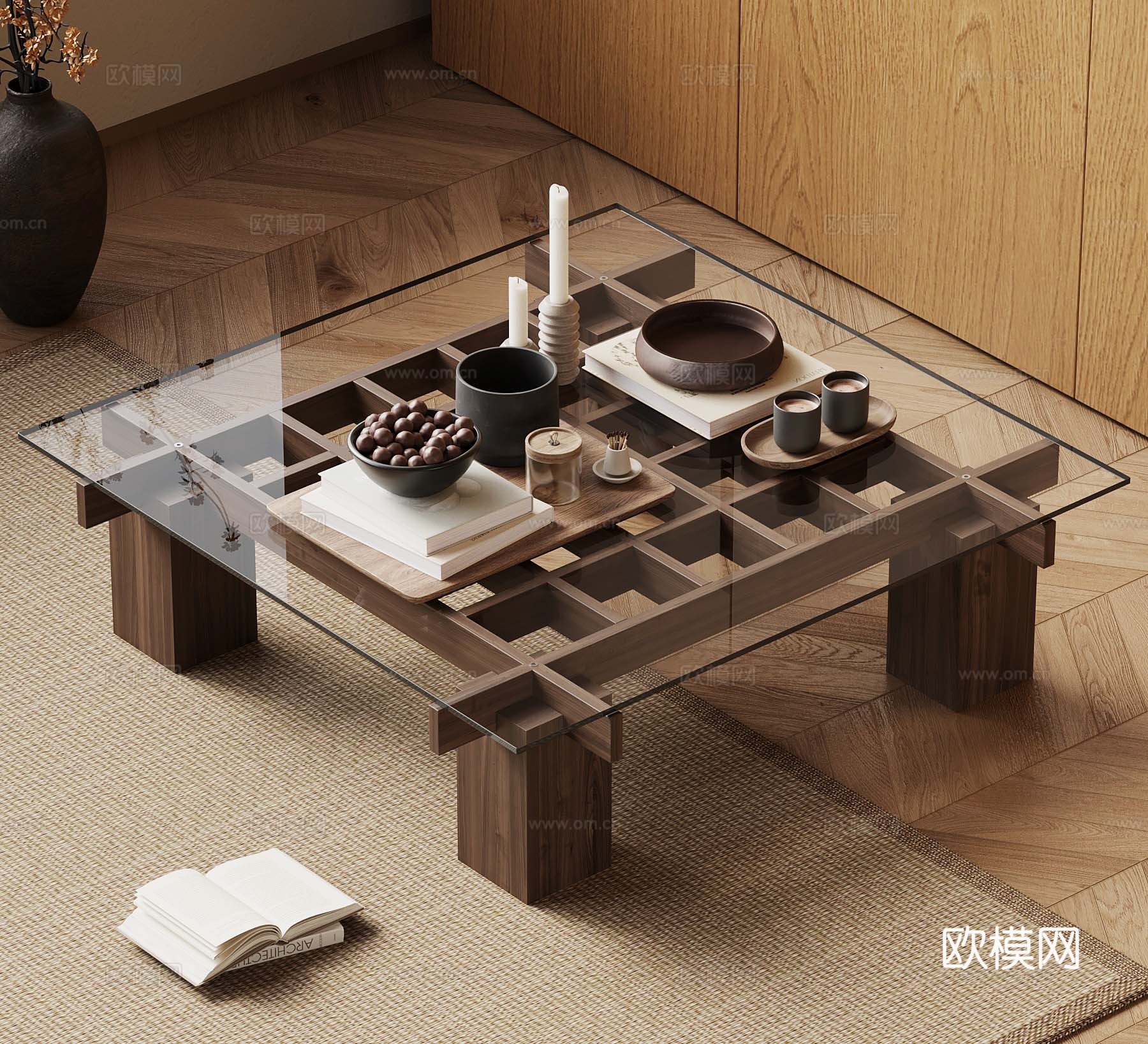中古风茶几su模型