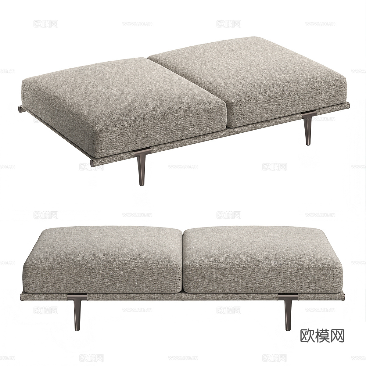 现代意式布艺沙发凳 脚踏3d模型