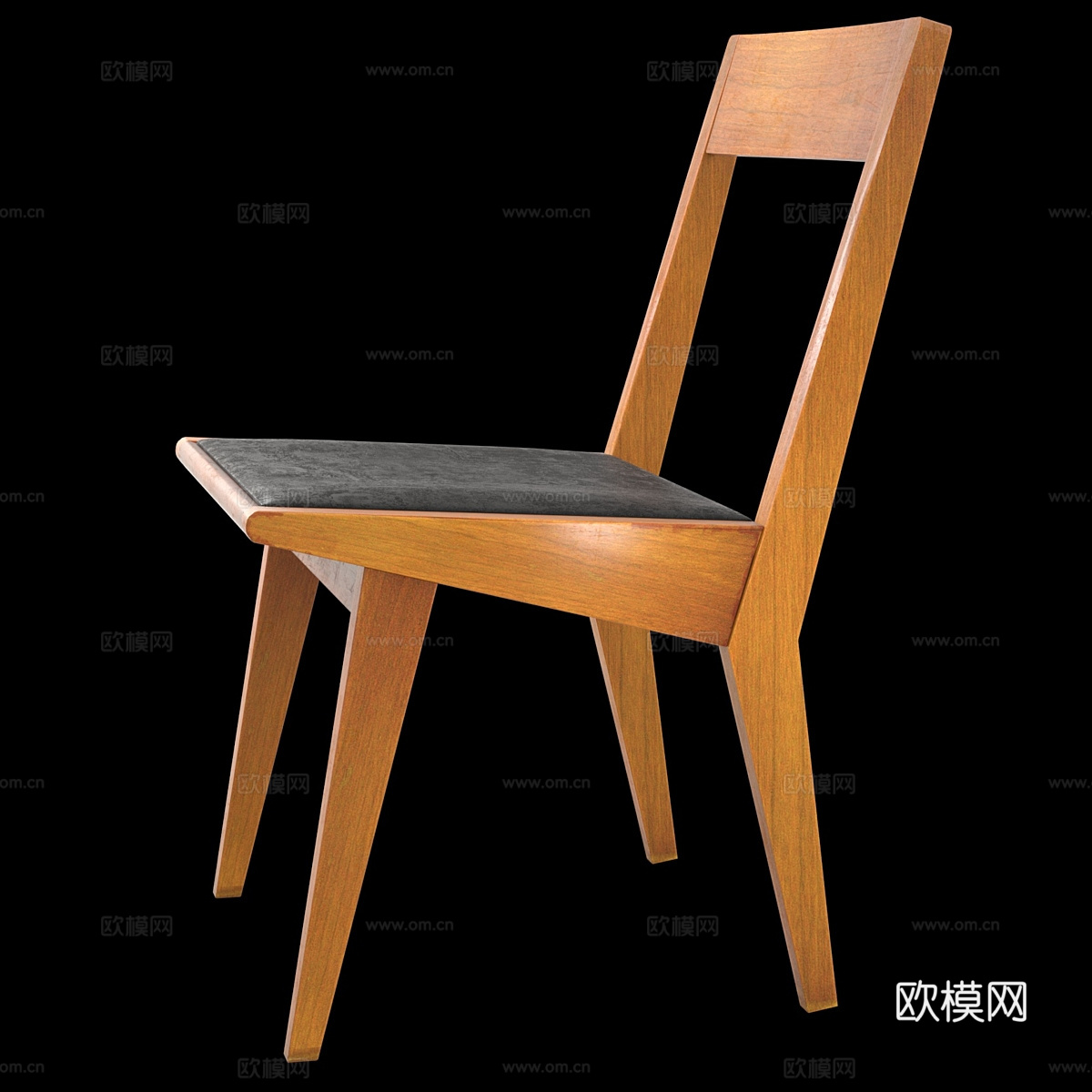 新中式原木单椅3d模型