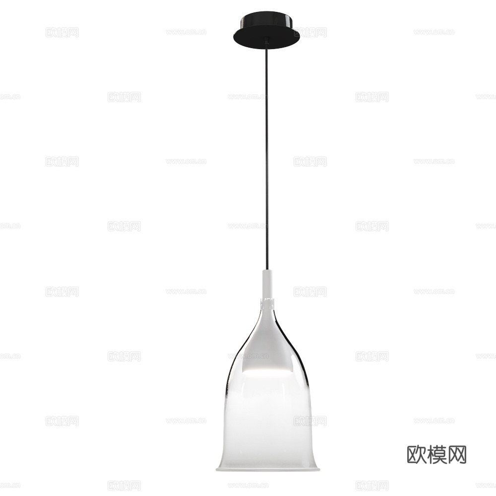 现代意式极简玻璃装饰小吊灯3d模型