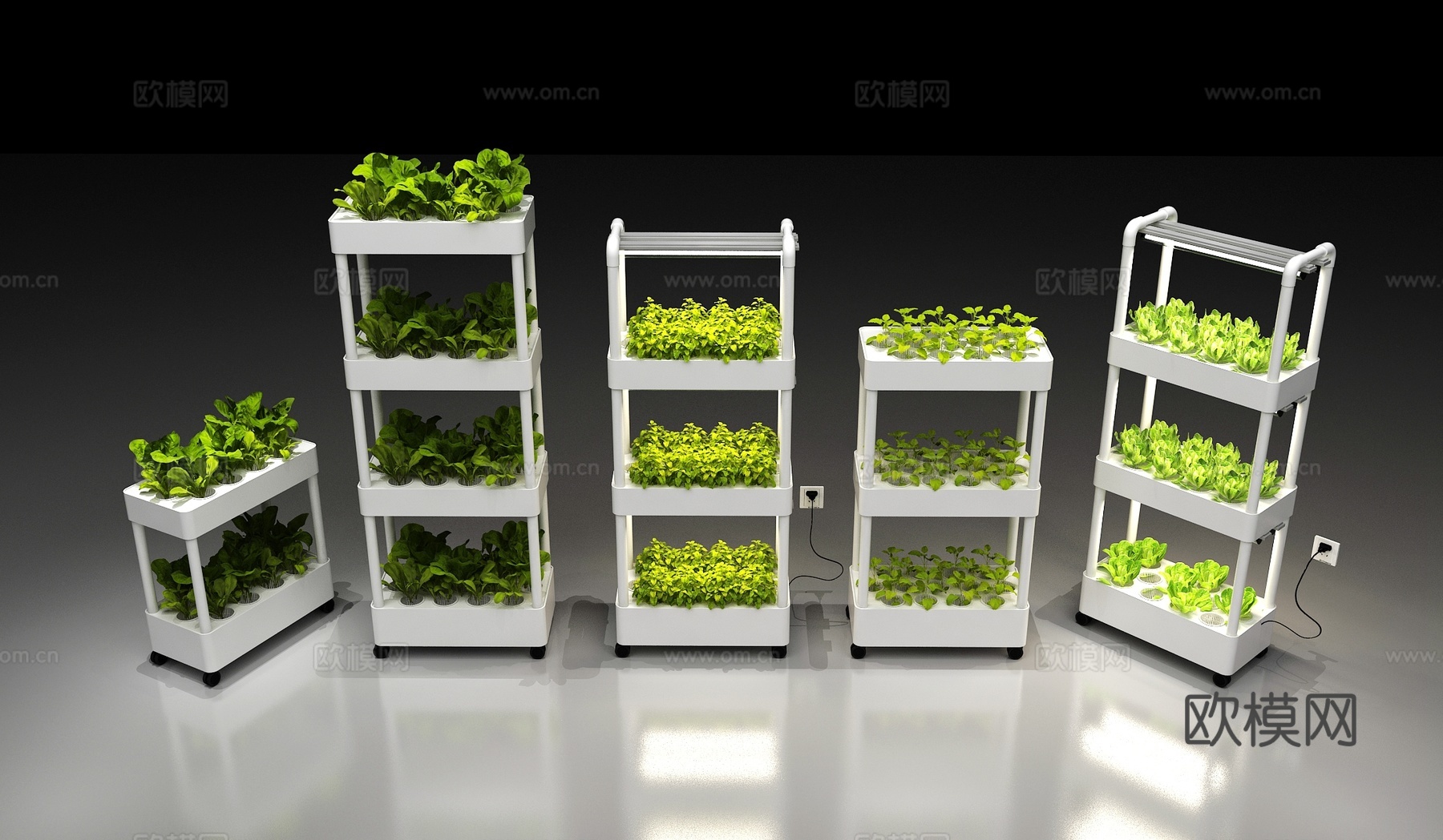 现代 无土栽培设备 水培设备 水培蔬菜 栽培设备 种植箱3d模型