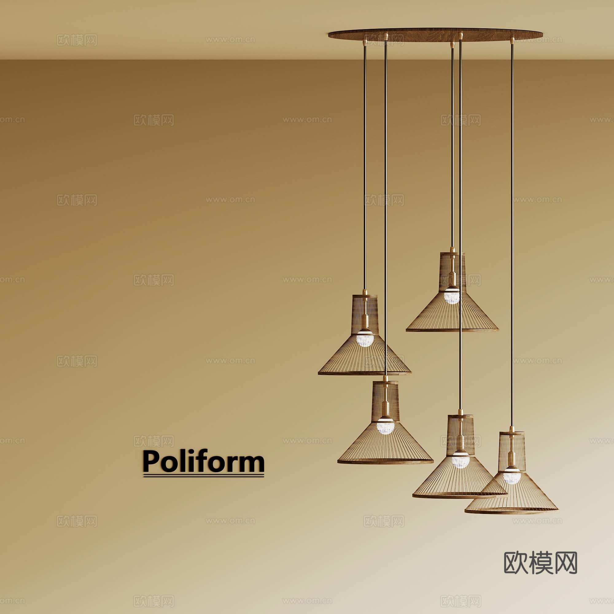 新中式小吊灯 侘寂风小吊灯3d模型