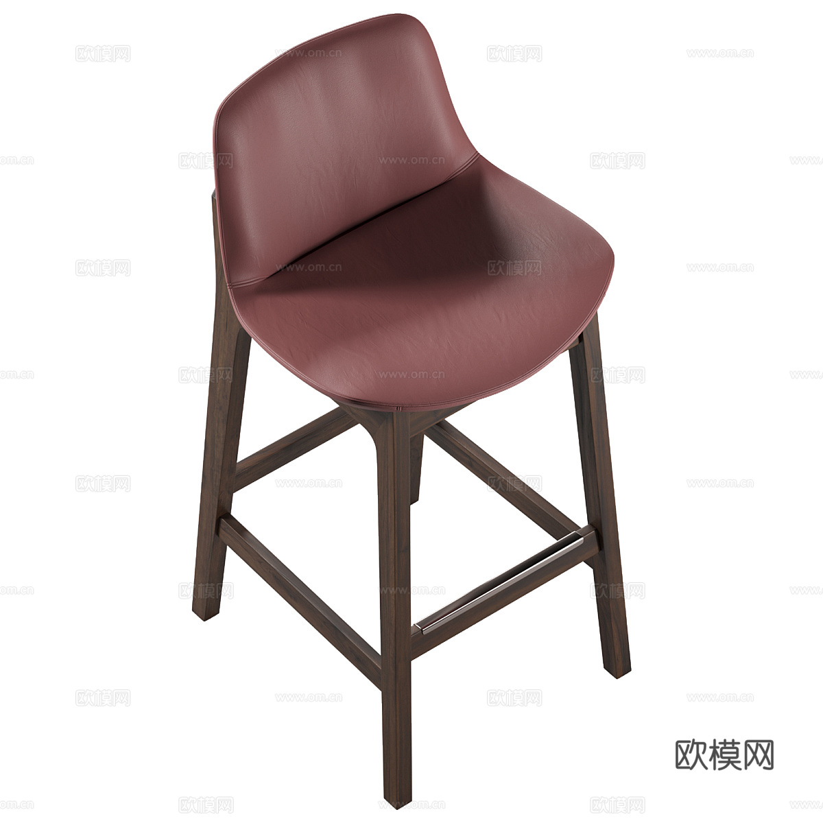 新中式木质吧台凳3d模型