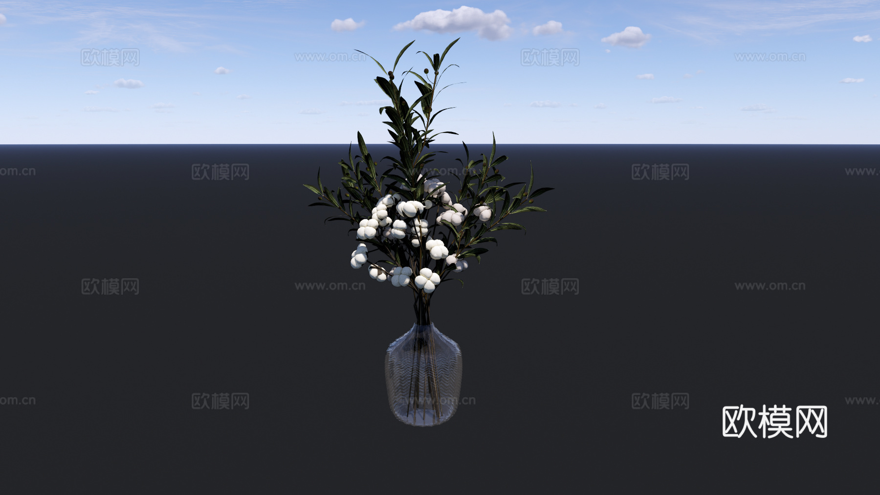 现代花瓶花艺su模型