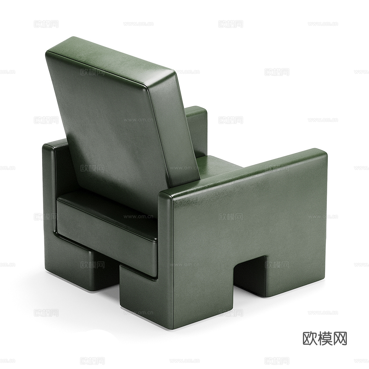 现代意式皮革沙发椅3d模型