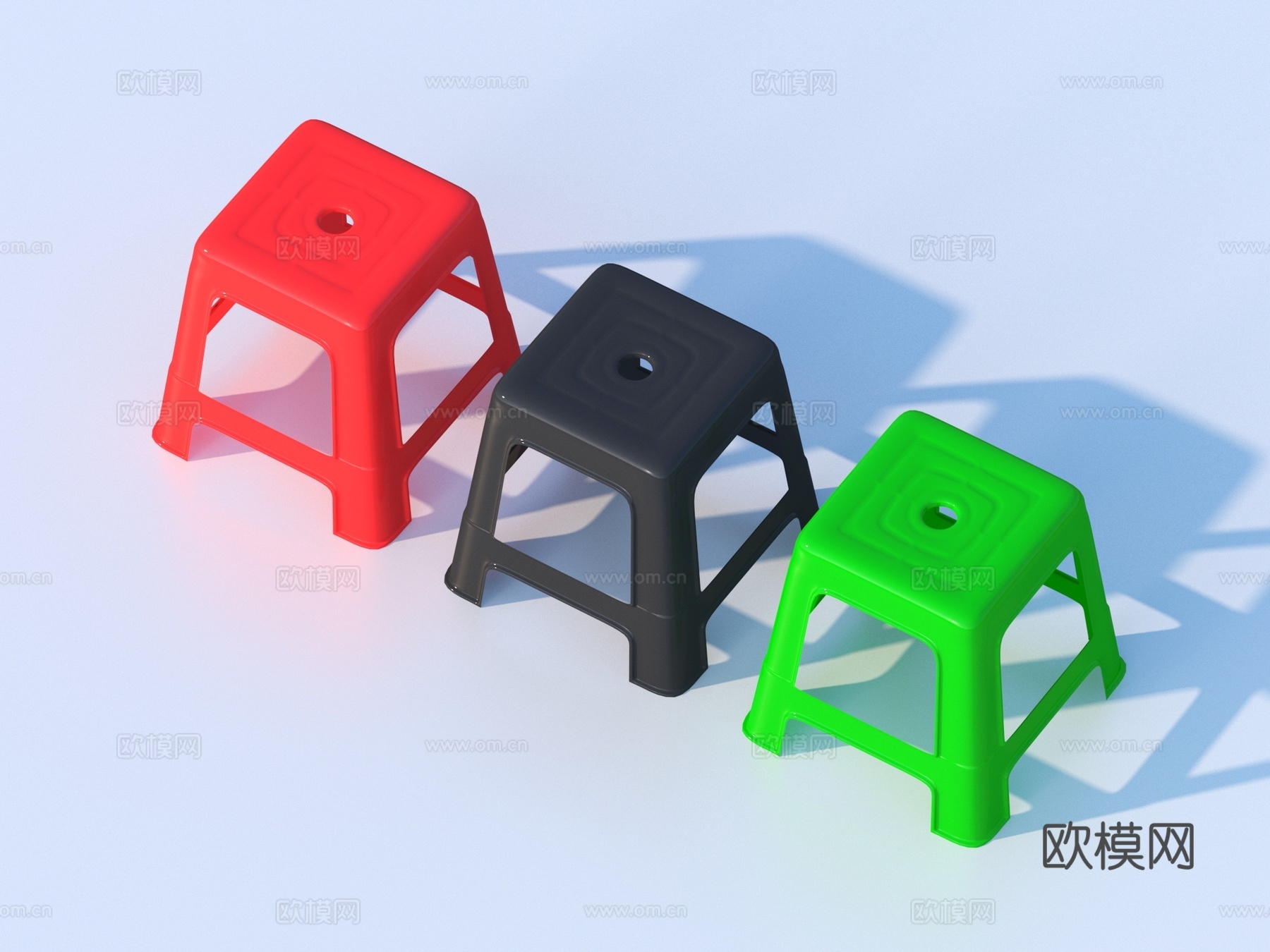 凳子 塑料凳3d模型