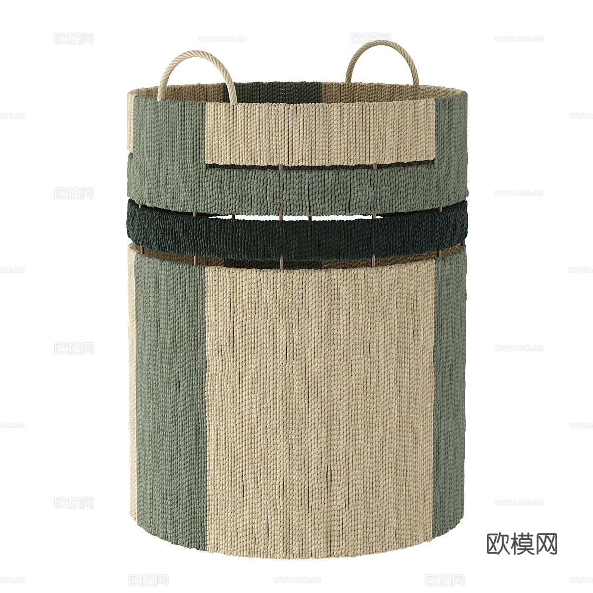 新中式侘寂编织箩筐3d模型