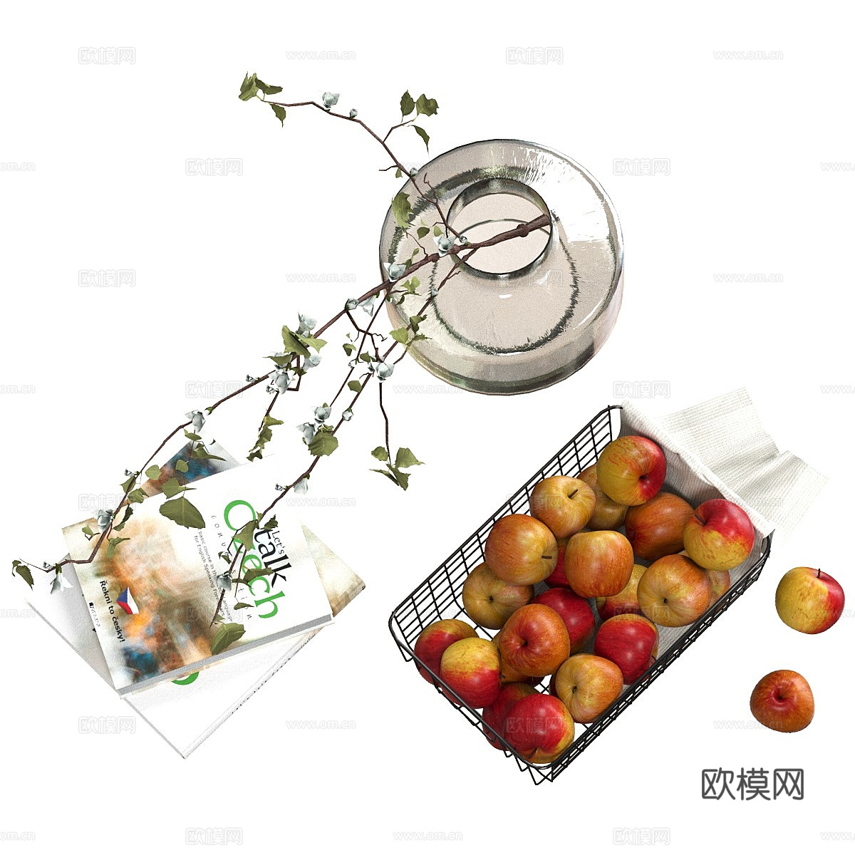 现代极简饰品摆件组合3d模型
