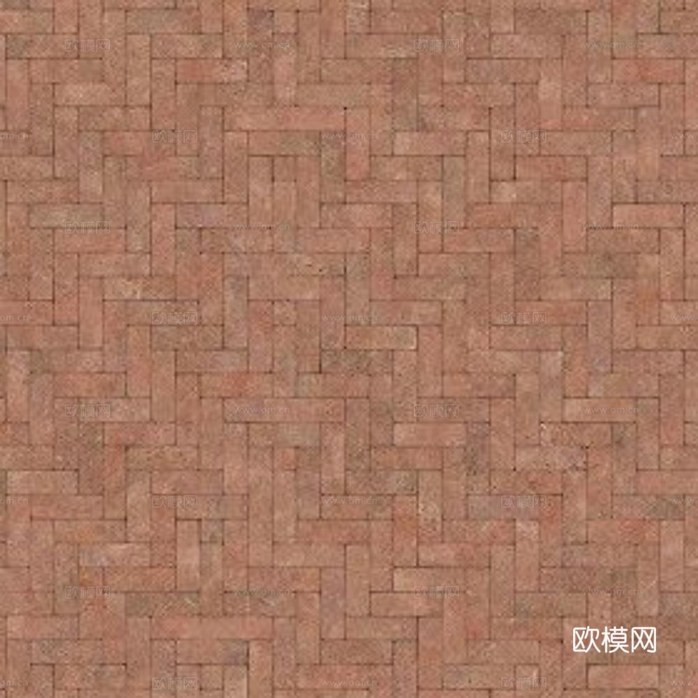 红色砖地面 透水砖地面
